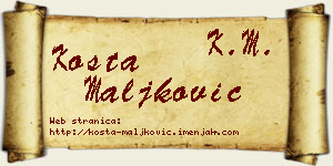 Kosta Maljković vizit kartica